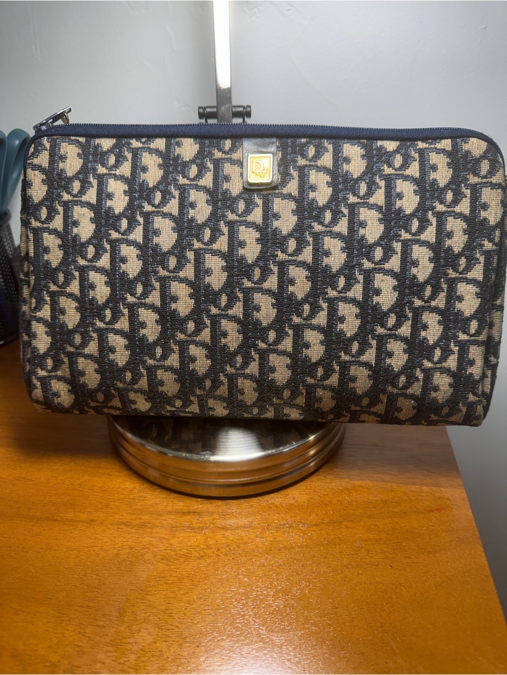 Christian Dior Navy Trotter Clutch